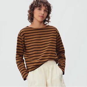 Striped Brown and Black Women's Top
